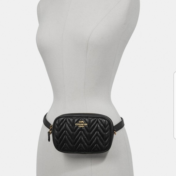 coach quilted belt bag